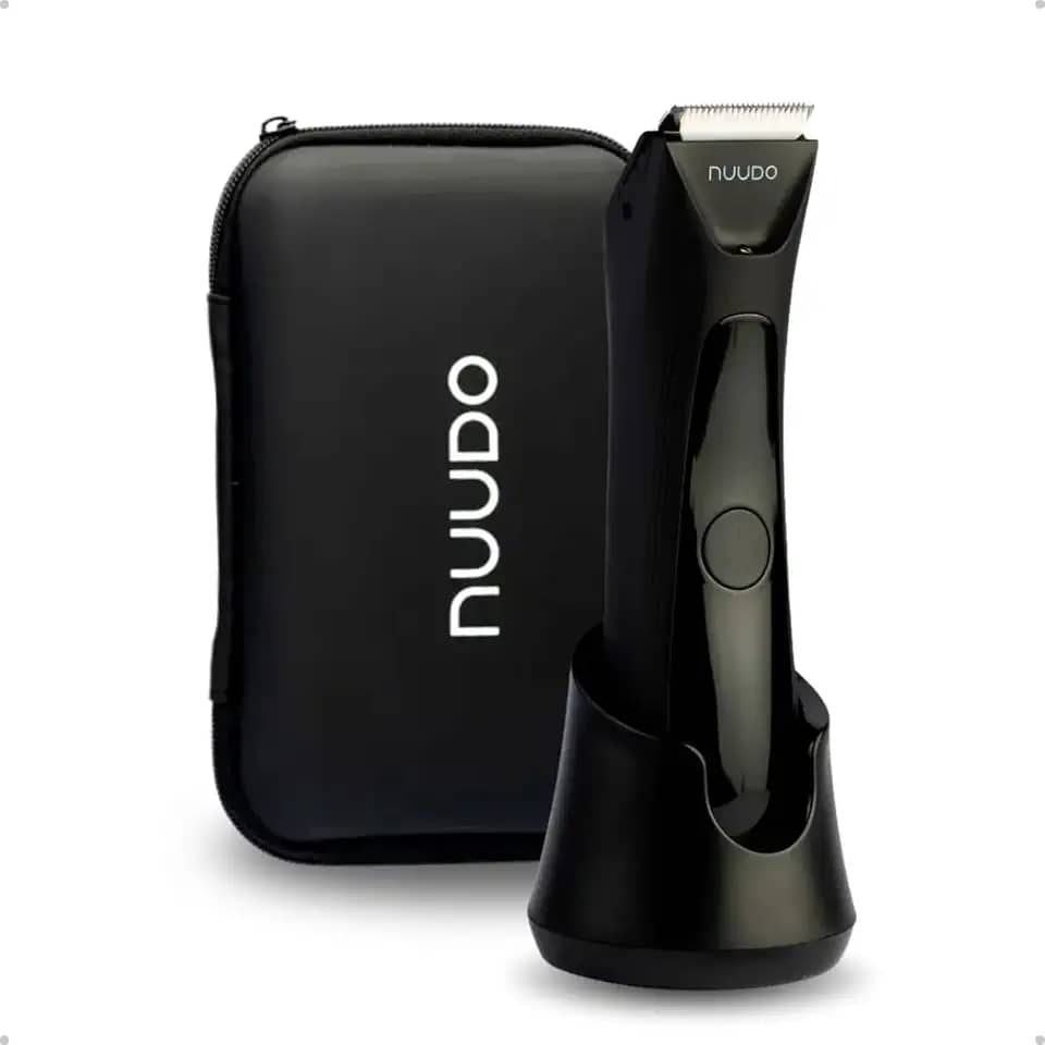 Aparador de pelos masculino íntimo da Nuudo elétrico à prova d'água com estojo e lâminas de cerâmica