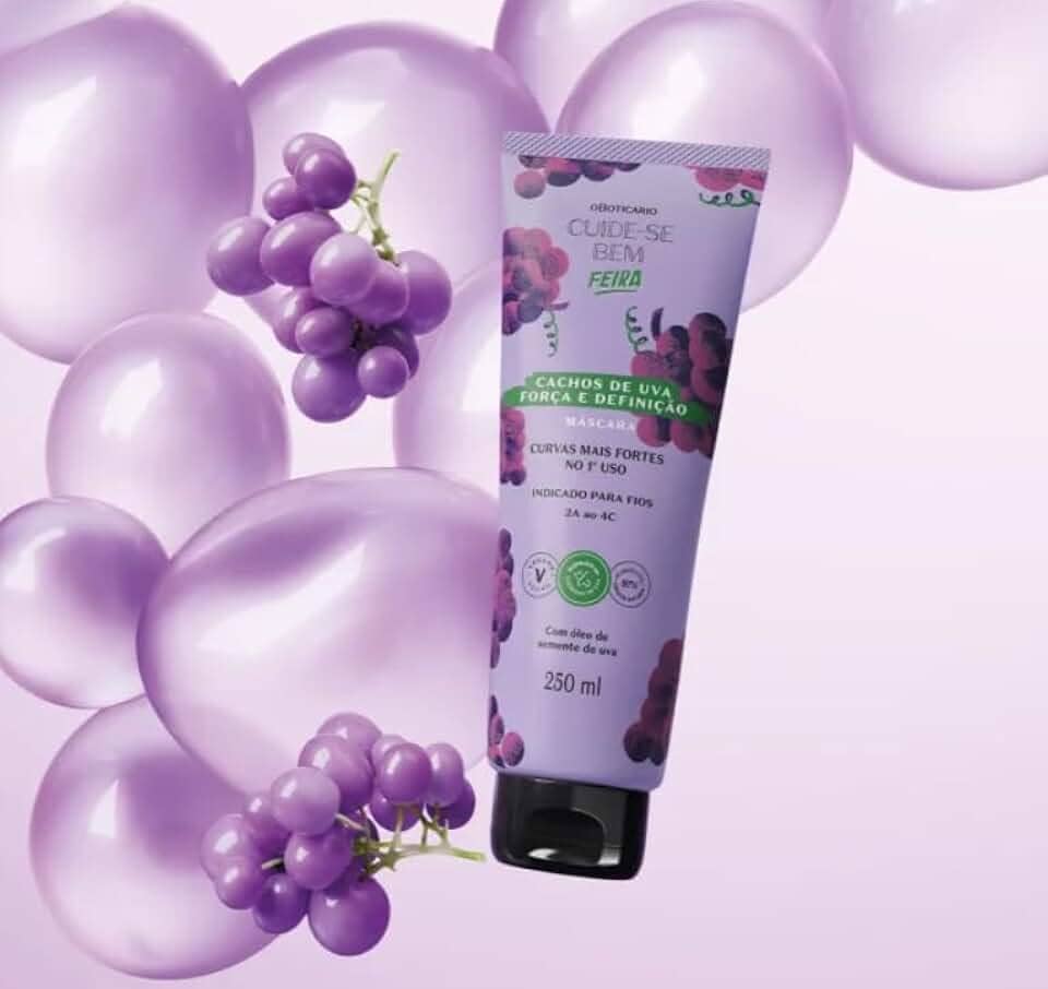 O Boticário Máscara Capilar, 250ml, Creme, Vegano, Unissex, Cabelos Crespos e Volumosos, Maciez e Força, Adulto, Tratamento Capilar, 1 Unidade