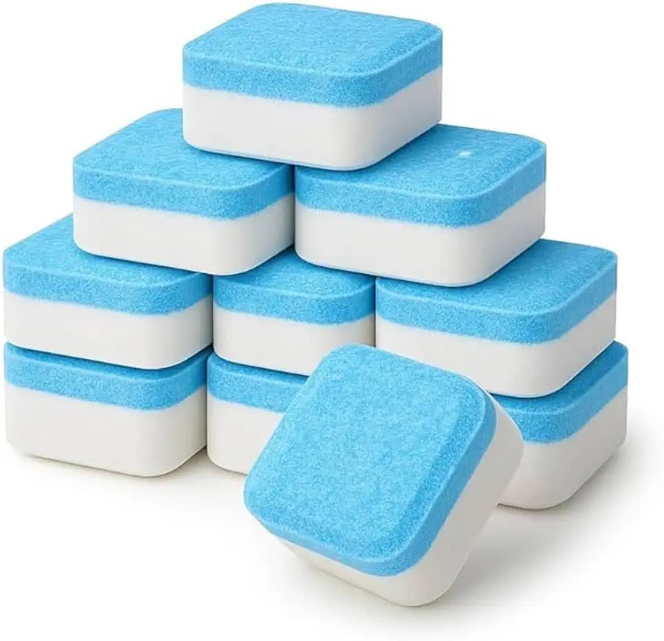 Kit 10 Pastilhas De Limpeza Para Máquina De Lavar Roupas | Limpa Profundamente, Remove Resíduos E Odores | Compatível Com Lavadoras Frontais, Superiores E Lava e Seca