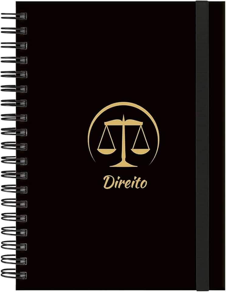 Caderno Colegial Plus 10 Matérias Profissões Direito (Preto e Gold)