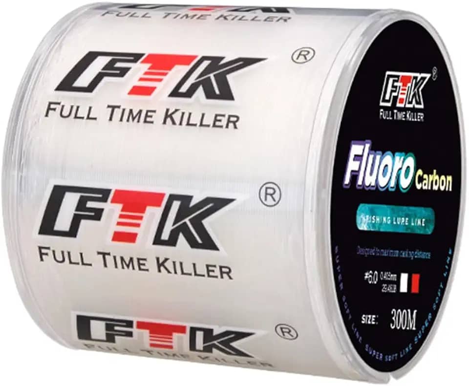 Linha de pesca transparente de alta resistência – Linha de pesca de nylon longa de 300 m com opções de tração de 4,5 kg e 6,8 kg