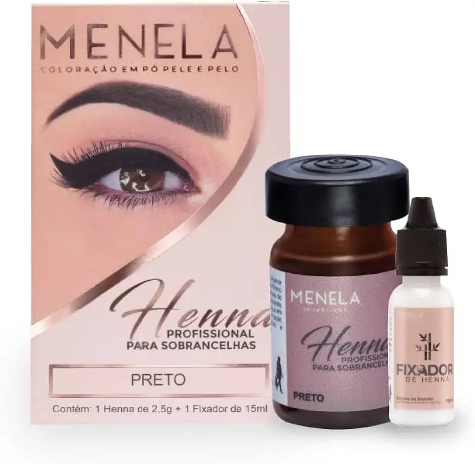 Menela Kit Henna Para Sobrancelhas 2,5g Preto