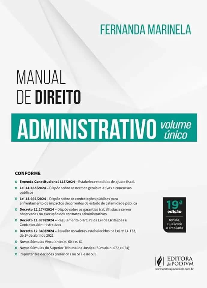 Manual de Direito Administrativo - Volume Único - 19ª Edição (2025)