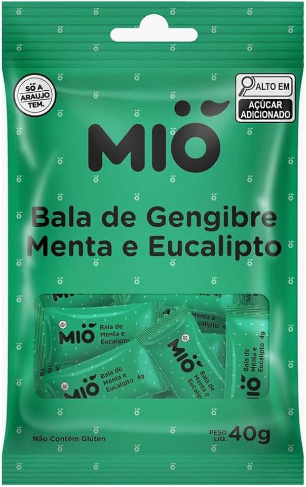 Bala de Gengibre Menta e Eucalipto Mió 40g
