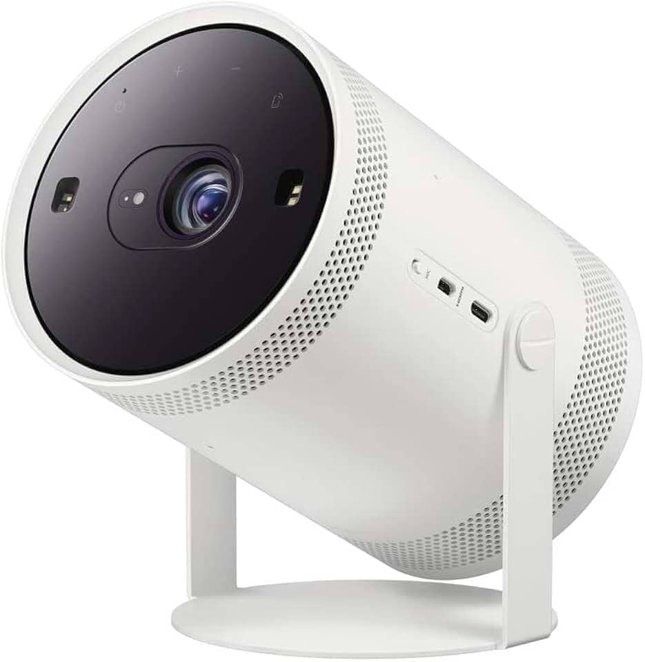 Samsung The Freestyle Projetor Smart Portátil, 30 a 100 polegadas, Plataforma Tizen, Som 360º, Gaming Hub, Bluetooth Branco