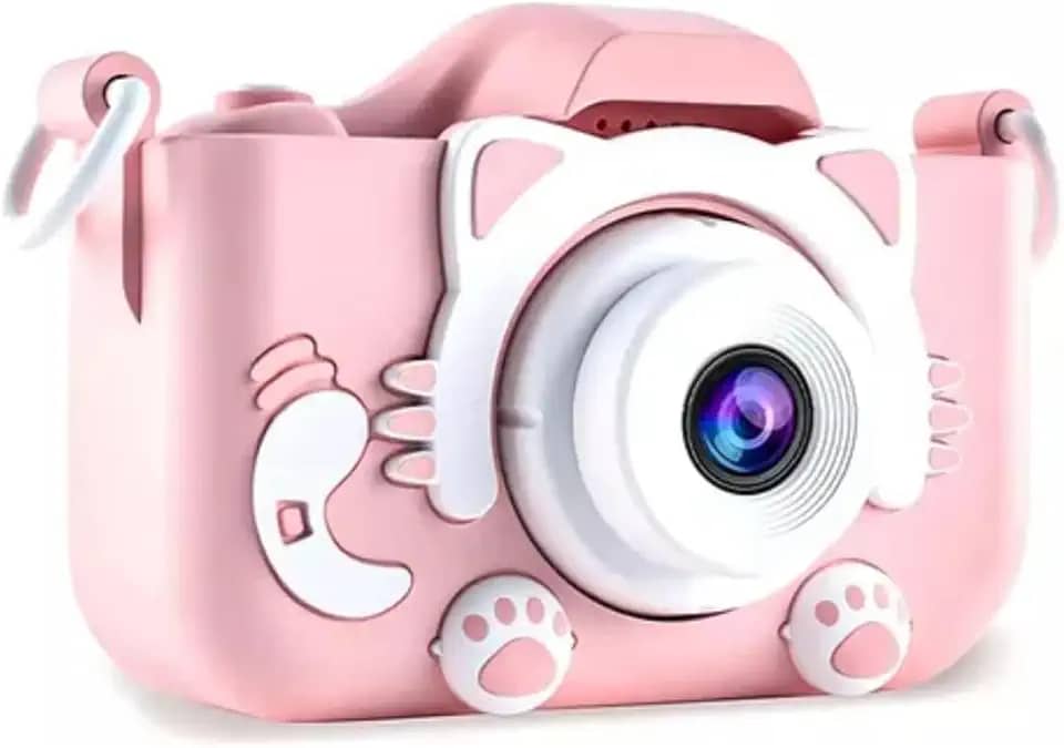 Máquina Fotográfica Infantil Digital – Vídeos HD, Fotos 13 MP, Tela 2″, 4× Zoom, Jogos, Bateria Recarregável USB - YASDA (ROSA)
