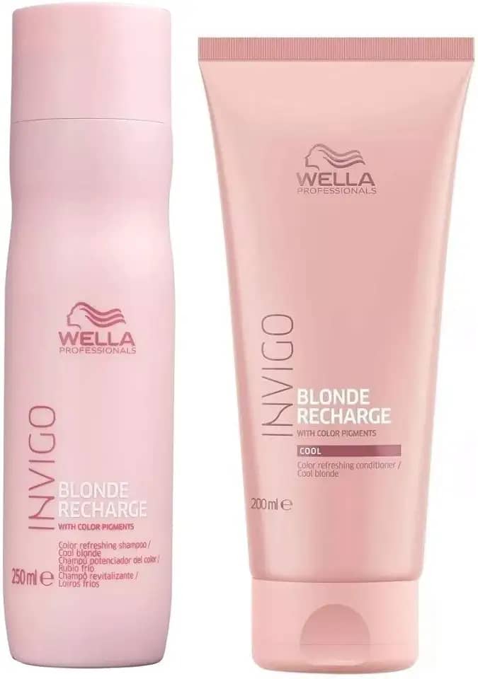 Kit Shampoo 250ml + Condicionador 200ml Wella Invigo Blonde Recharge