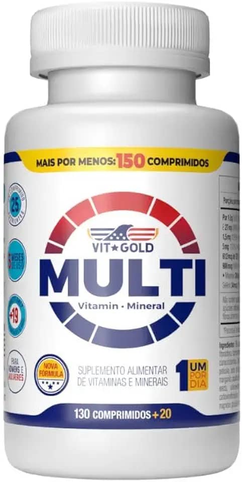 Multivitamínico Multi Vitgold 130 + 20 comprimidos.