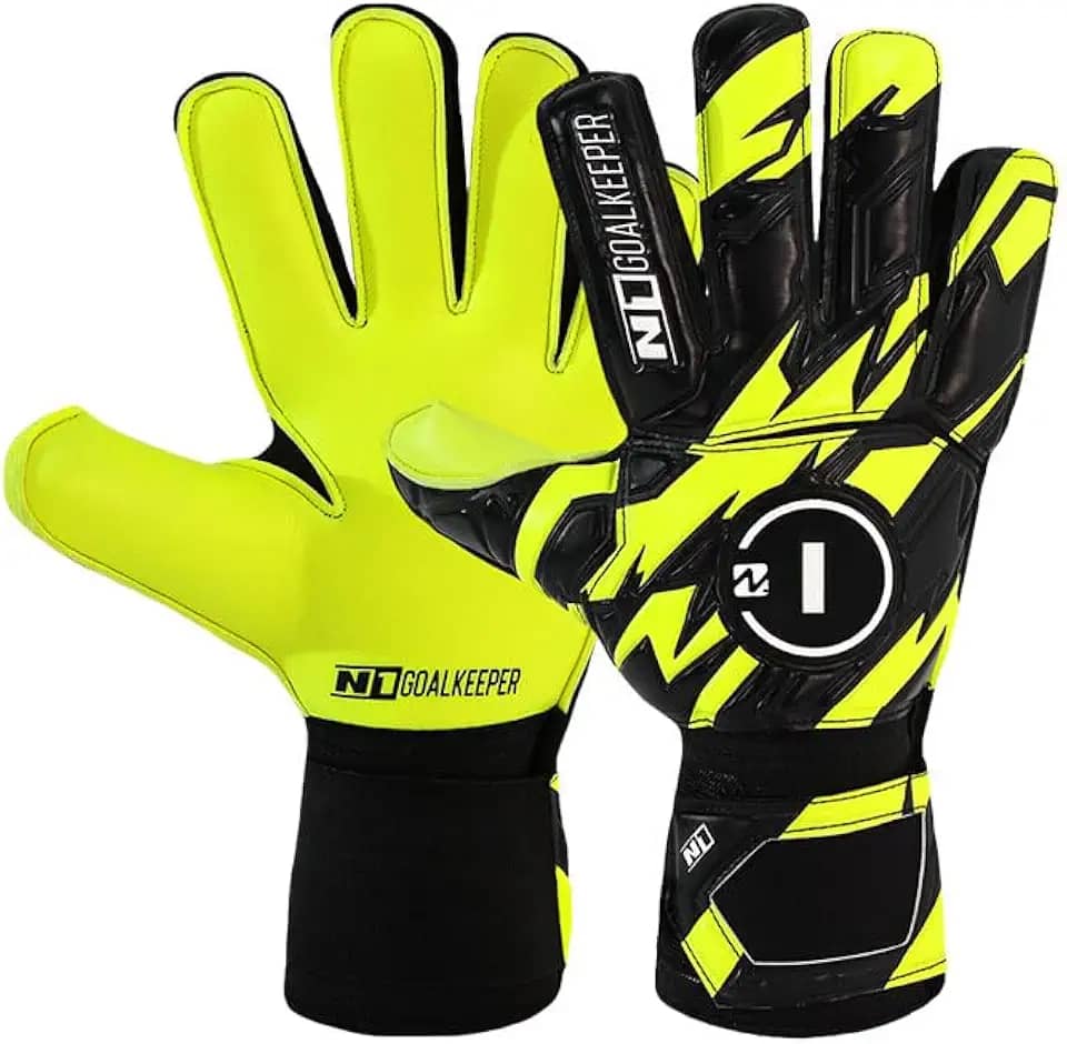 Luva de Goleiro Campo e Society Semi Profissional N1 Starter Cor:Neon, Tamanho:9