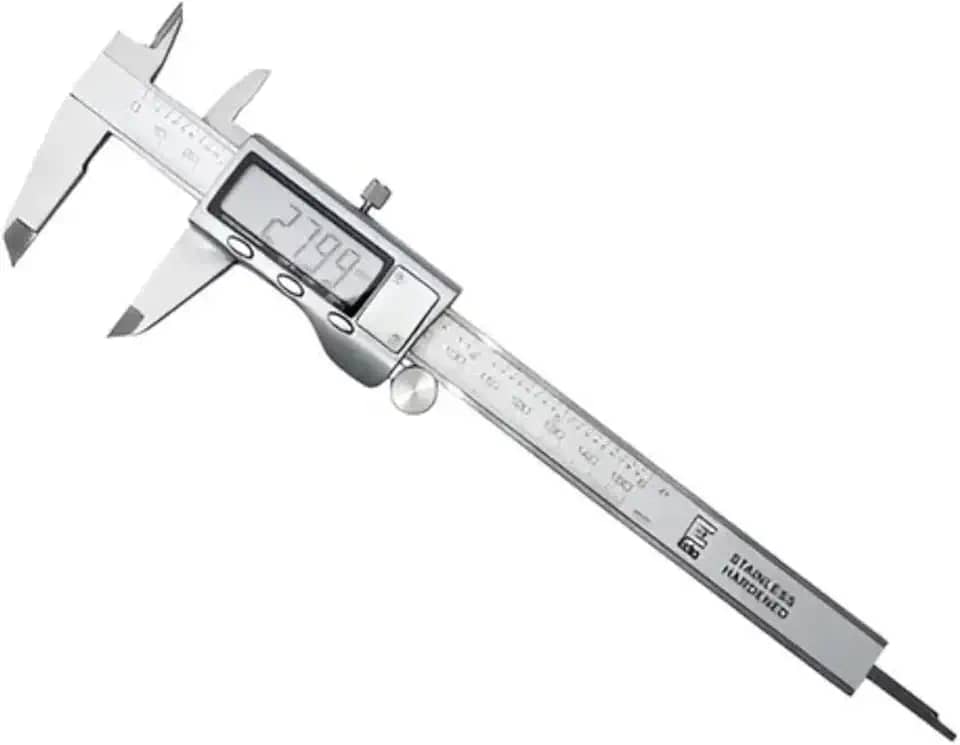 Paquímetro Digital Régua Eda 8 Polegadas 7VT Aço Inox 200 mm C/Estojo Cursor De Metal Milímetros Polegadas E Fr