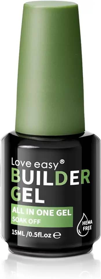 Love easy Gel Builder Hema Free para unhas, hipoalergênico e inodoro - fortalecedor e extensor de unhas espessuras | Resistência a lascas em 28 dias