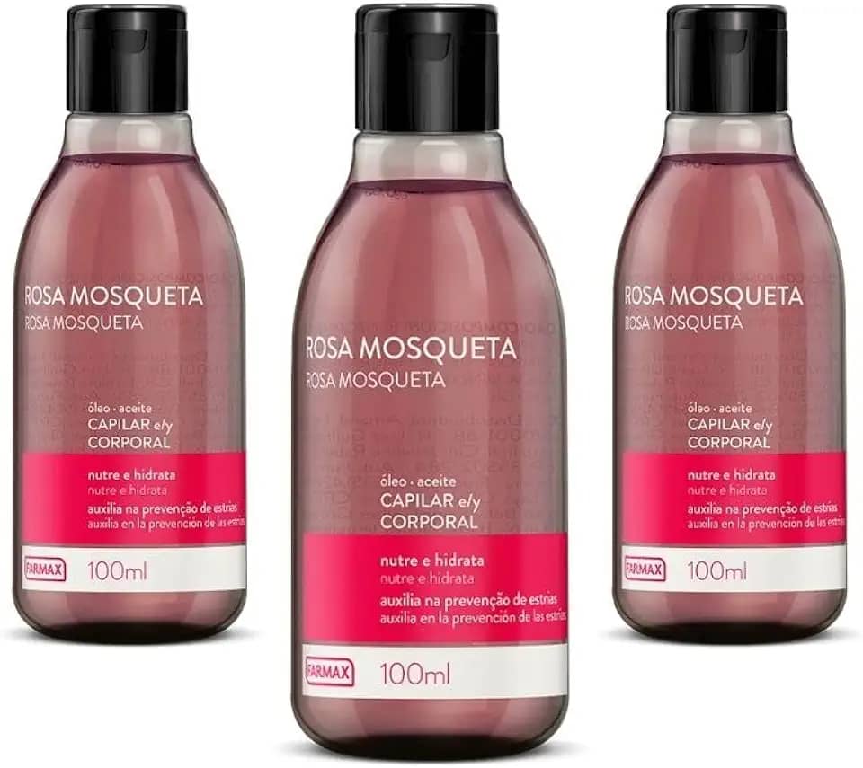Óleo Corporal e Capilar de Rosa Mosqueta 100ml Farmax • 3 unidades