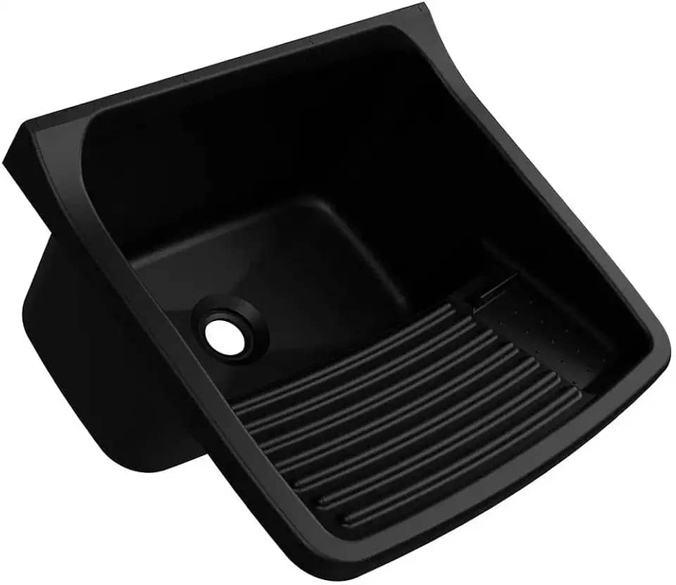 Tanque Plástico Astra 40L p/lavar roupas - Preto 57,9x52cm