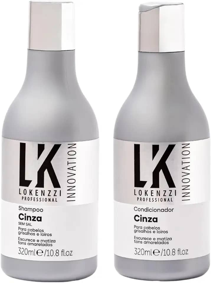 Kit Lokenzzi Cinza Shampoo E Condicionador Matizador 320ml