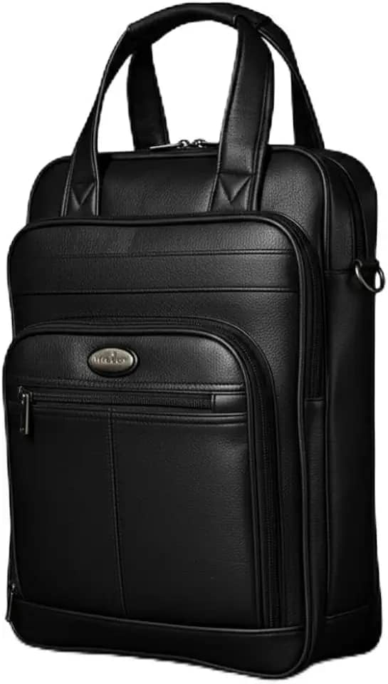 Mochila Couro Reforçada Executiva Grande Mochila para Notebook Trabalho Viagem Escola com Cabo de Aço Impermeável