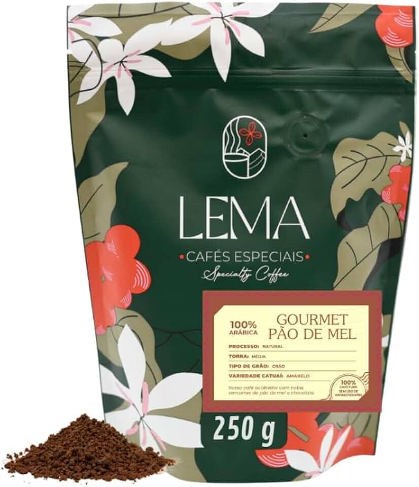 Café Gourmet em Grãos LEMA Pão de Mel 250g – 100% Arábica, Torra Artesanal, Notas Doces e Especiarias, Cultivado nas Matas de Minas (1, 250 gramas)