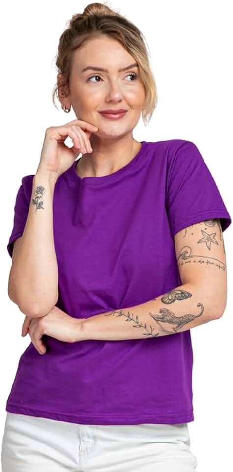 Camiseta Feminina de Algodão Premium Comfort, Universo Básico