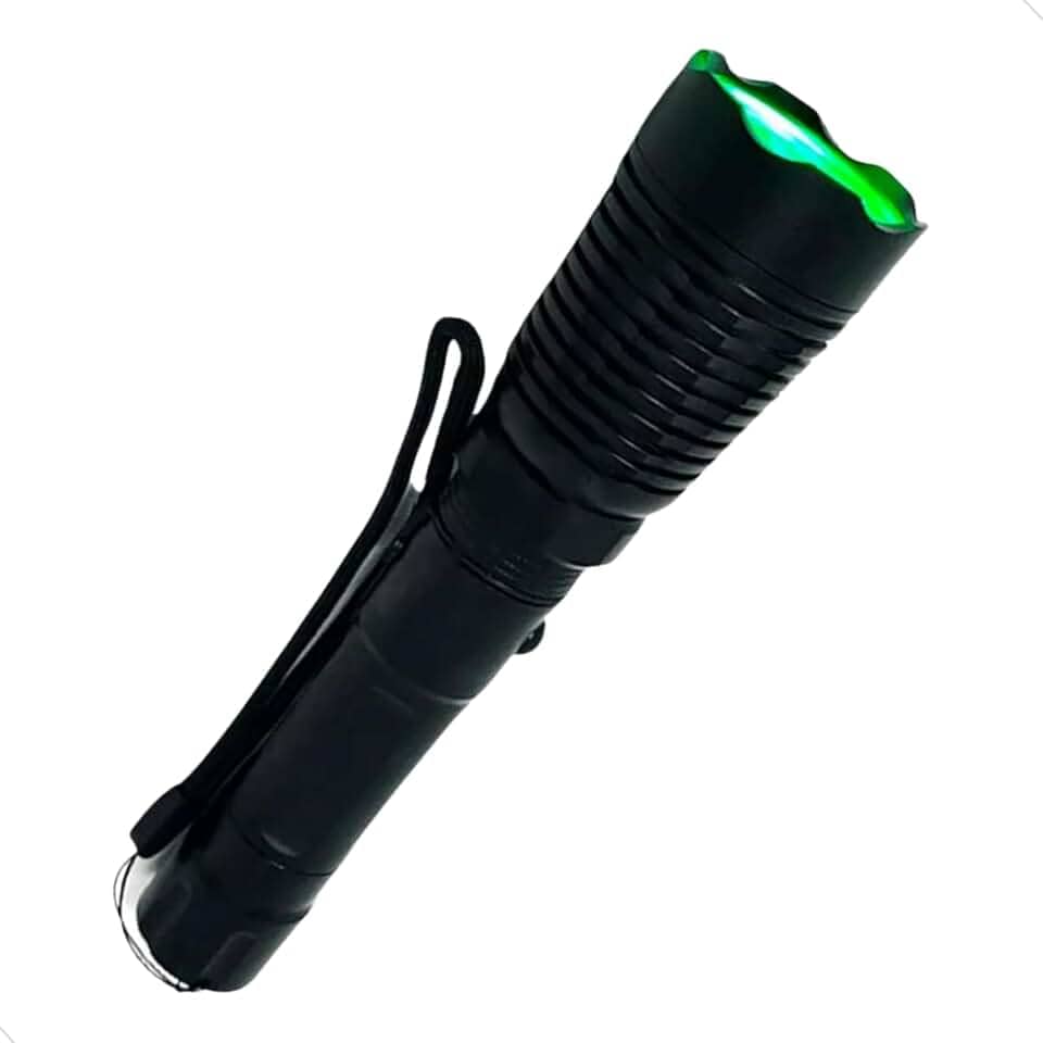 Lanterna Tática Led Luz Verde Caça Foco Redondo Com Suporte Cor da lanterna Preto Mundo Compras