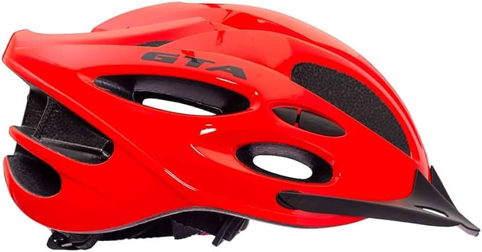 Capacete Ciclismo Inmold Start Com Led Para Bicicleta - Vermelho (Médio 54-58 CM)