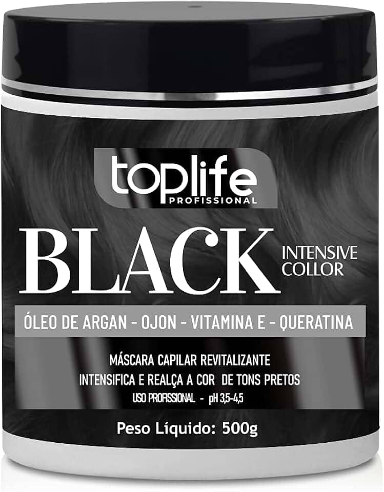 Máscara Matizadora Preta Black Toplife Profissional 500g