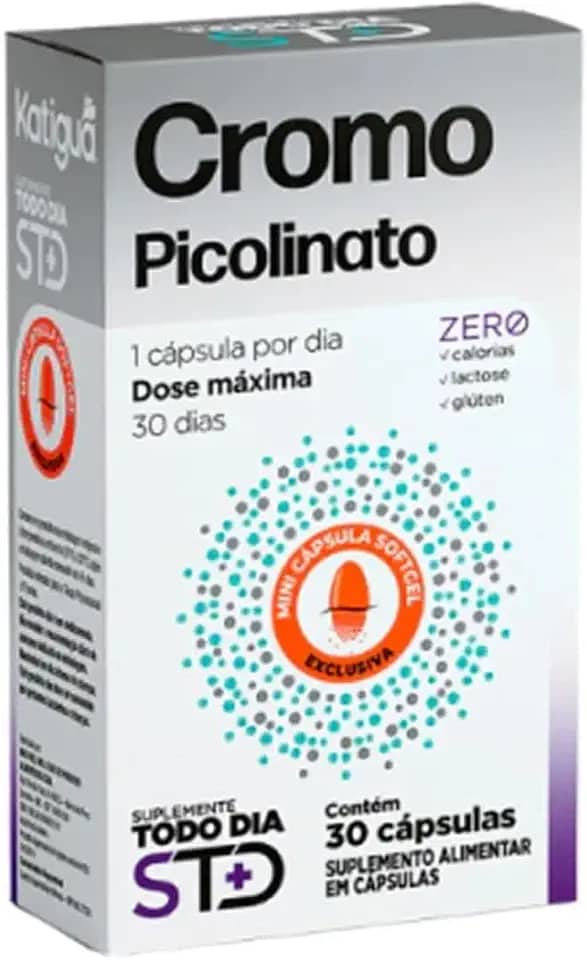 Katiguá, Picolinato de Cromo, Mineral Quelato, STD, Sem sabor, 30 Cápsulas Softgel • 30 doses, Branco