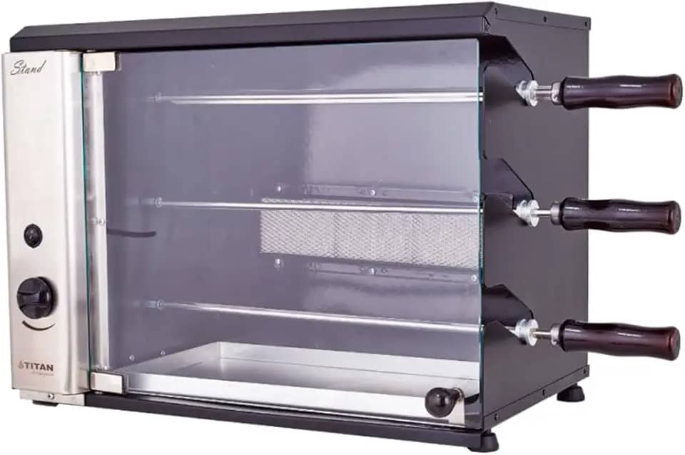 Churrasqueira a Gás de Bancada para 3 Espetos Stand GN 127V - Titan Eletro