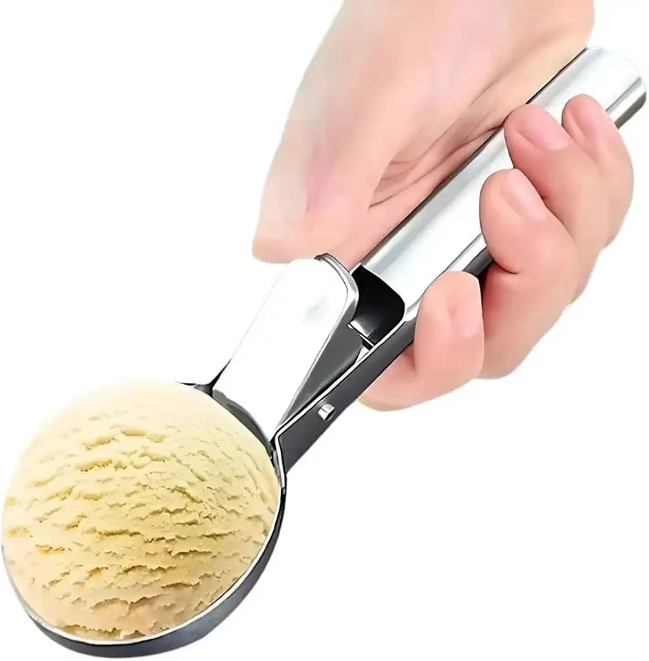 Colher de Sorvete Inox com Ejetor – Prática, Ergonômica, Resistente e Fácil de Usar no Dia a Dia