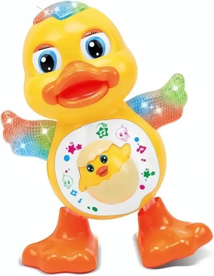 Pato Dançante de Brinquedo com Luzes e Música para Bebês – Brinquedo Educativo com Som, Movimento e Luzes LED Coloridas – Presente Infantil Divertido D7-store