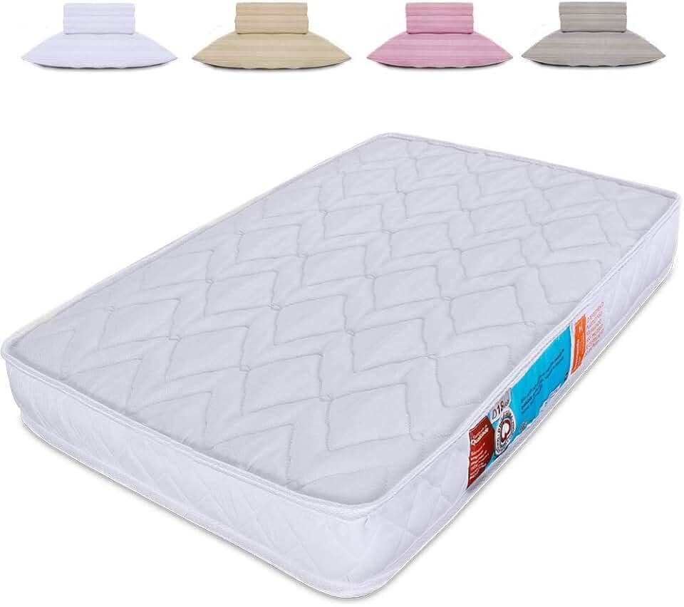 Kit Colchão Para Chiqueirinho Cercadinho Mini Berço + Jogo Cama Lençol 3 Peças 100% Algodão Percal 300 Fios 100x70x10cm - BF Colchões