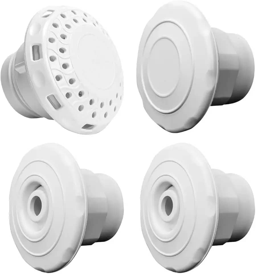 Kit Dispositivos para Piscina de Fibra 2 Retorno + 1 Aspiração + 1 Nível Nivelador 50mm ABS