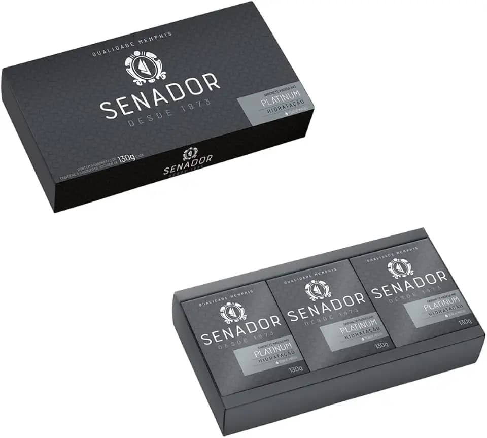 Senador Estojo 3 Sabonetes Platinum De 130G Cada.