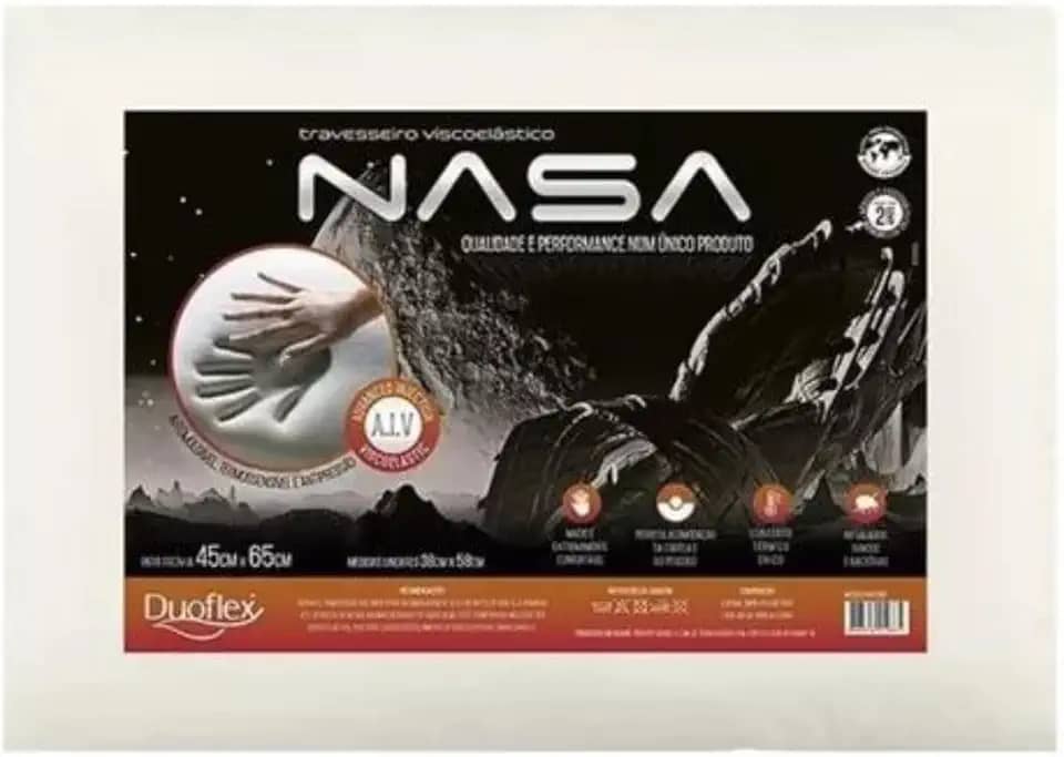 Travesseiro Nasa-X Duoflex Bege Para fronha 45cmx65cm Espuma 100% poliuretano