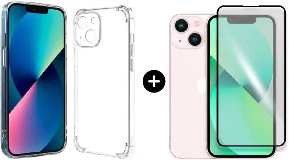 Película De Vidro 3D Tela Toda Para iPhone + Capa Capinha Case (iPhone 13)