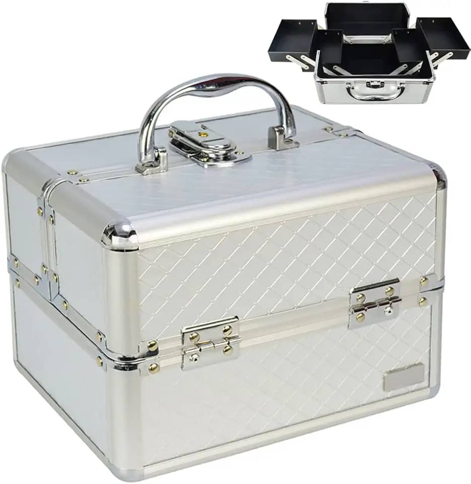 Maleta Maquiagem e Joias Frasqueira Prata CBRN19151