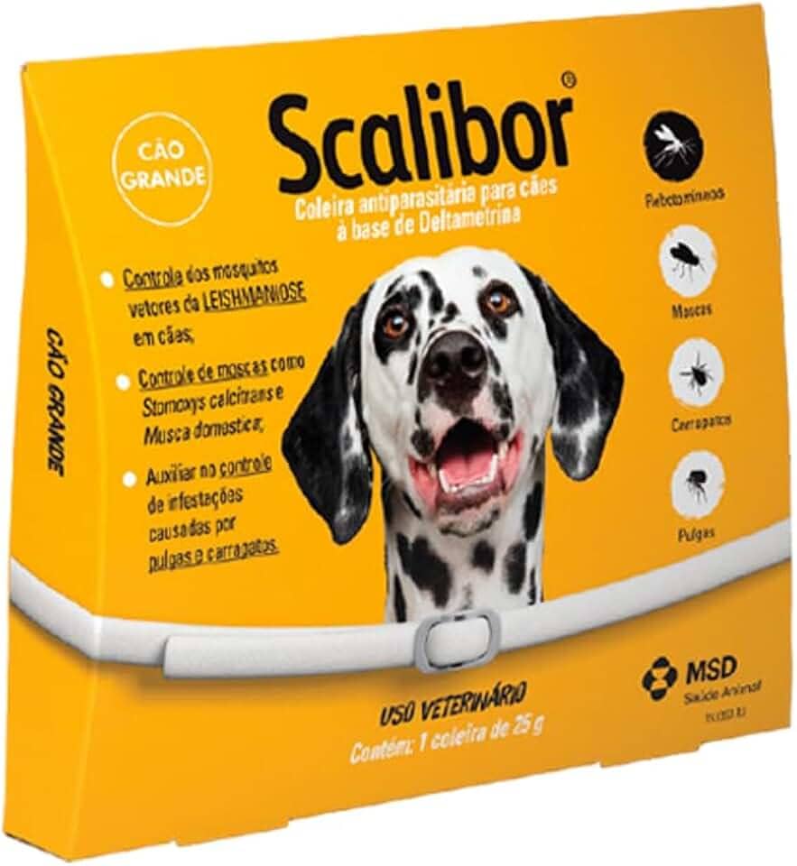 Scalibor® 25g - Coleira Antiparasitária contra mosquitos vetores da Leishmaniose - Cães porte grande 65cm - MSD Saúde Animal