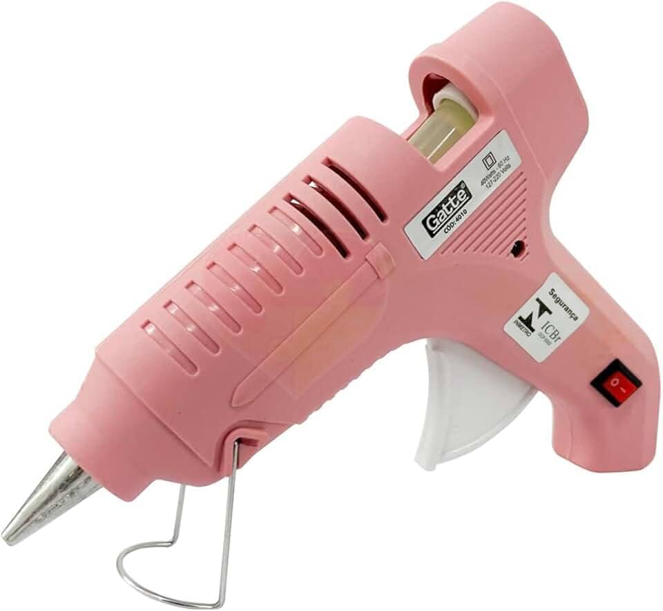 Pistola De Cola Quente Profissional C/Botão 40w Bivolt + 10 Bastões de 30cm Colagem Rápida Cola Manual Ferramenta de Colagem Adesivo Quente Bastão de Cola Colagem Profissional