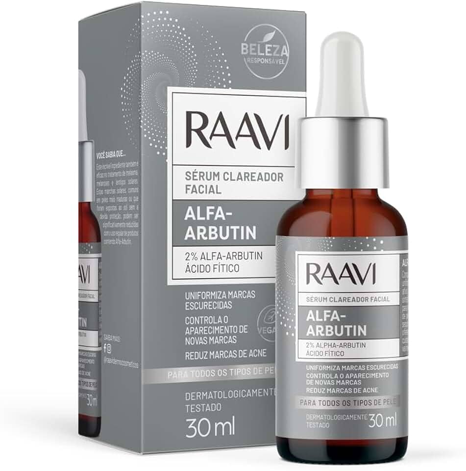 Sérum Facial Clareador Alfa-Arbutin Raavi 30ml