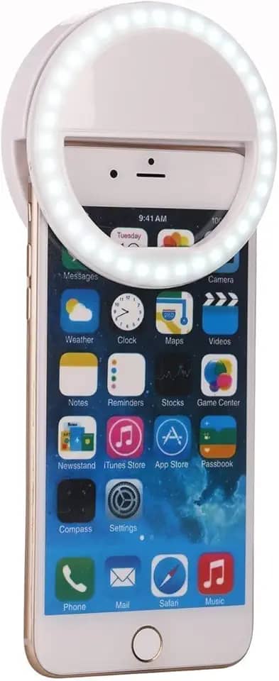 Mini Ring Light De 30 LEDs Com Clip Selfies Perfeitas A Qualquer Hora E Lugar! - COR VARIADA