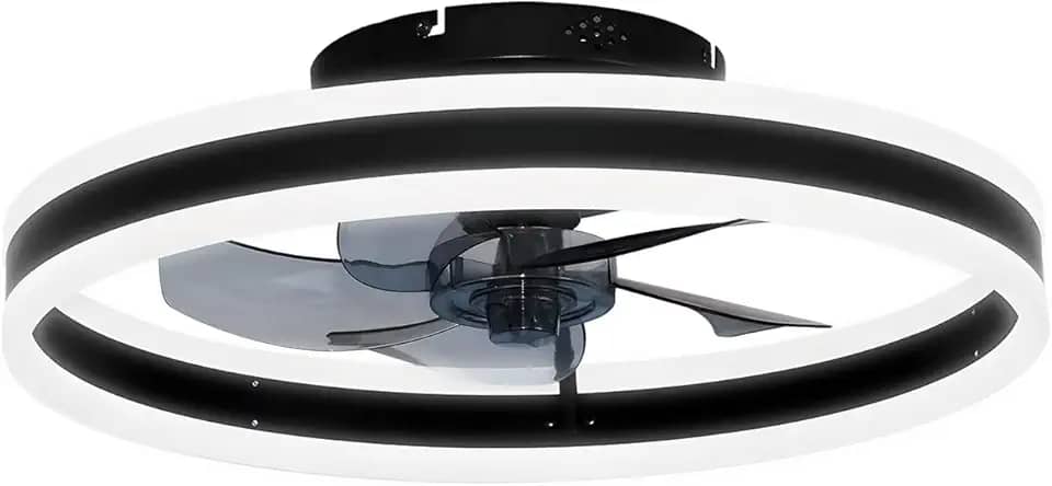 Ventilador de Teto com Luz LED 50cm, 36W 3 Cores, Motor DC Silencioso 30 W, 6 Velocidades, Reversível Verão/Inverno, Controle Remoto, Dimerizável 127–220 V – Para Quarto e Sala