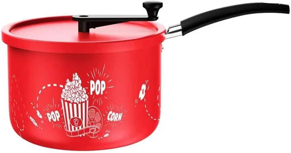 Pipoqueira Manual Antiaerente PopCorn 20cm 3,8L Vermelha - Multiflon Resistente Durável e Saudável