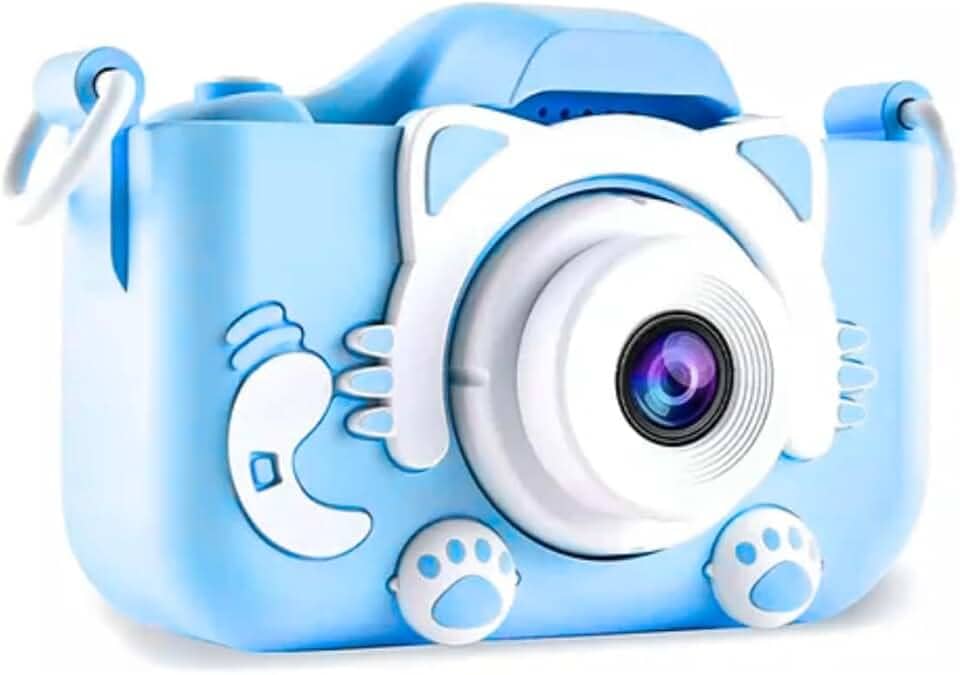 Máquina Fotográfica Infantil Digital – Vídeos HD, Fotos 13 MP, Tela 2″, 4× Zoom, Jogos, Bateria Recarregável USB - YASDA (AZUL)