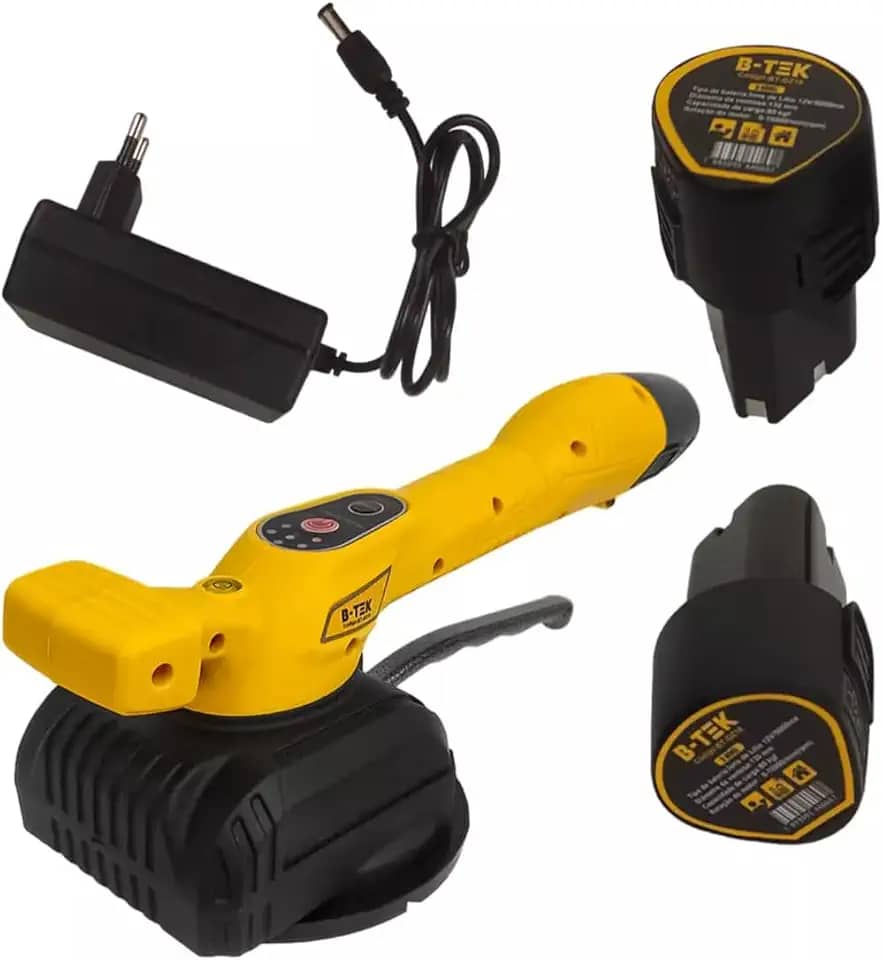 Máquina Assentar Piso Ventosa à Bateria 12v Vibração de 10000 rpm, 130mm 2 Baterias de 12V 5000mAh e Carregador 100-240VAC
