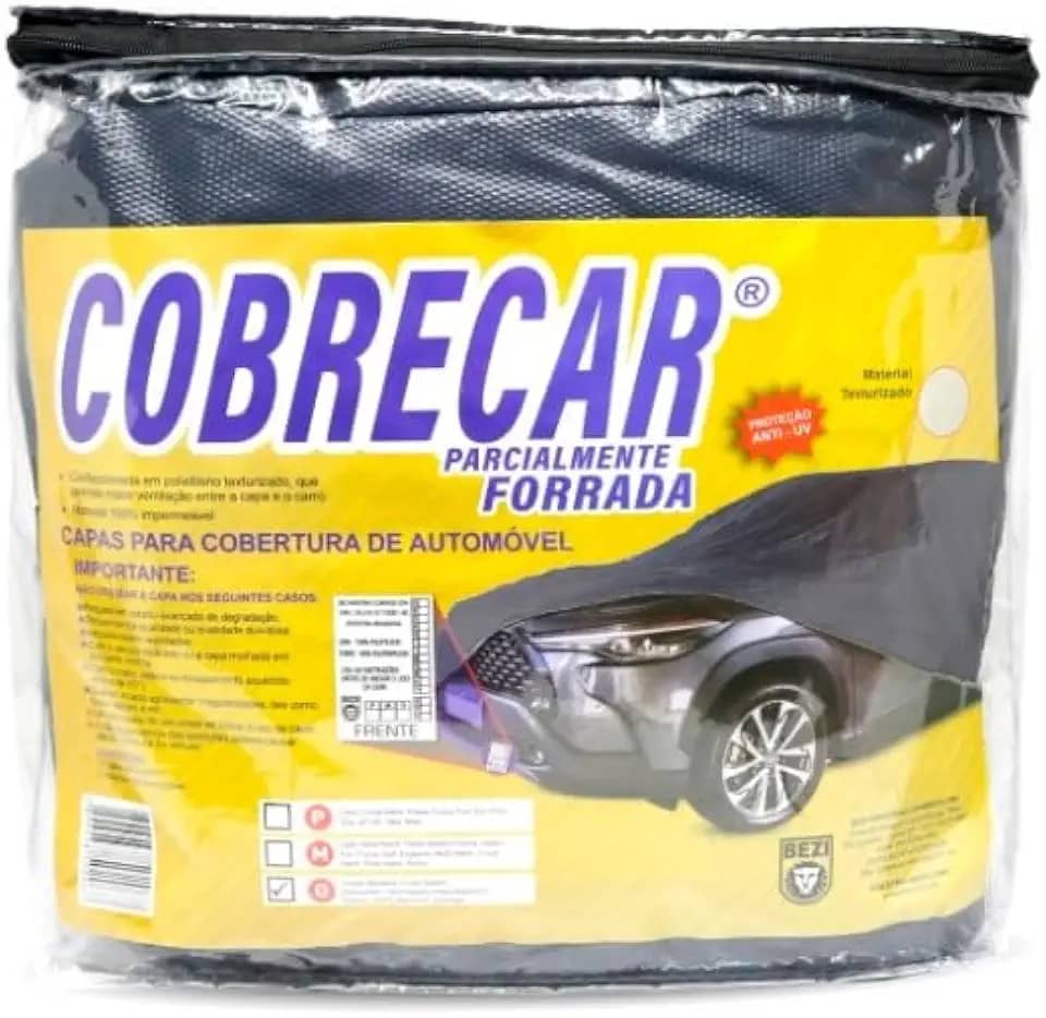 CAPA COBRIR CARRO COBRECAR COM ANTI-U.V, 100% IMPERMEÁVEL, PROTEÇÃO SOL CHUVA E POEIRA TAMANHOS P-M-G (MÉDIO)