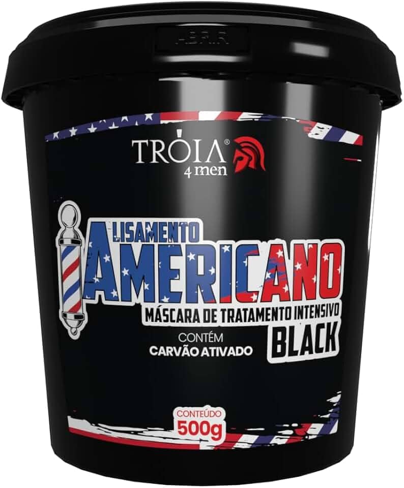 Alisamento Americano Black 500g - Troia Hair 4Man: Alisamento Profissional Rápido