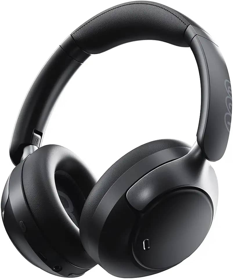 QCY H3 PRO ANC Fone de Ouvido Bluetooth, Headphone ANC Adaptáveis, Cancelamento Ativo de Ruído de 50 dB, Áudio sem fio de Alta Resolução LDAC, 55 Horas de Reprodução, Preto (H3PRO-BLACK)