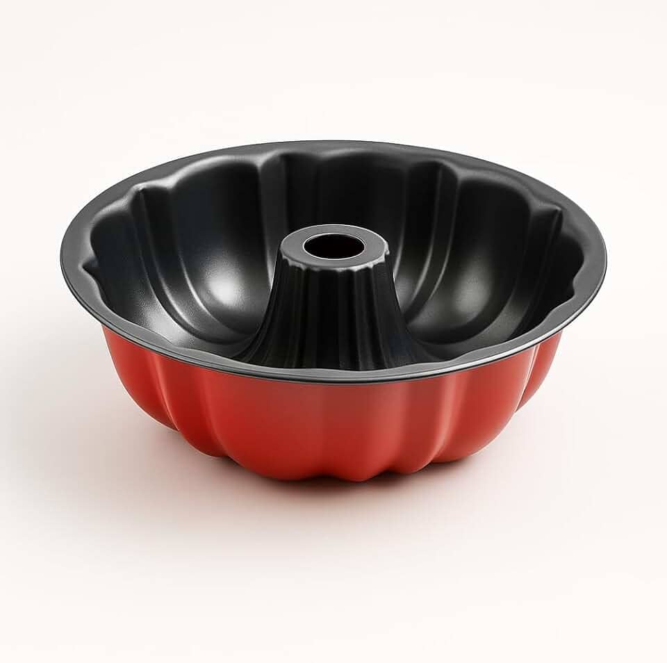 Forma Assadeira de Furo Central 24 cm Antiaderente para Bolo e Pudim Aço Resistente