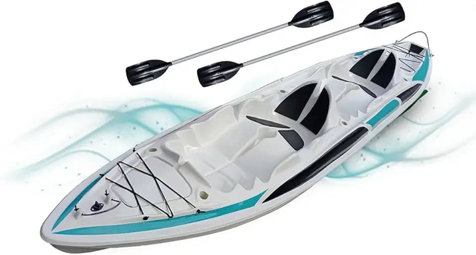 Caiaque Duplo De Pesca Modelo K2 Pró Fibra 2 Lugares + Remos