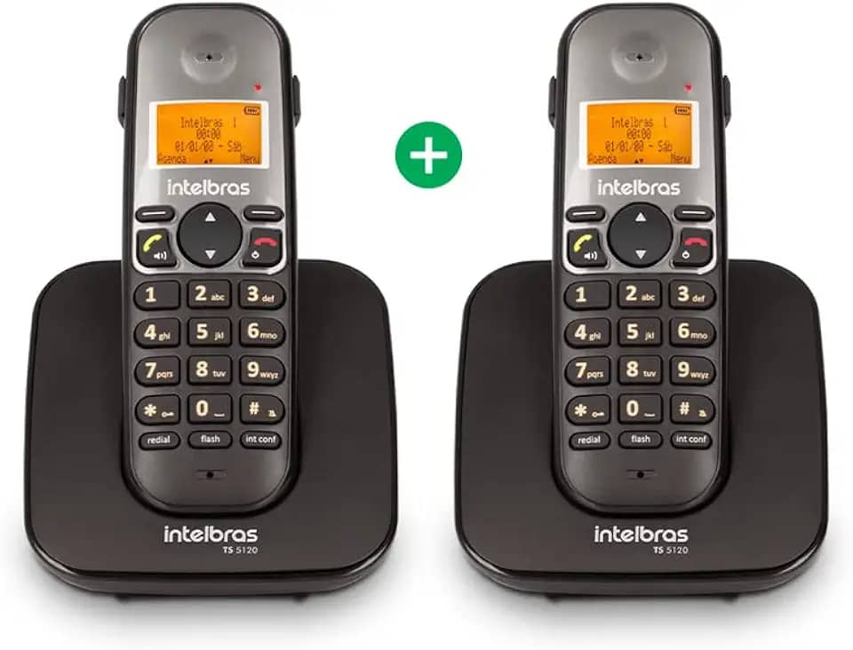 Telefone Sem Fio Digital com Ramal Adicional TS 5122 Preto Intelbras