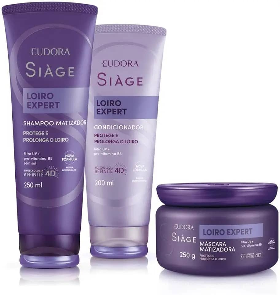 Eudora Kit Siàge Loiro Expert: Shampoo 250ml + Máscara 250g + Condicionador 200ml