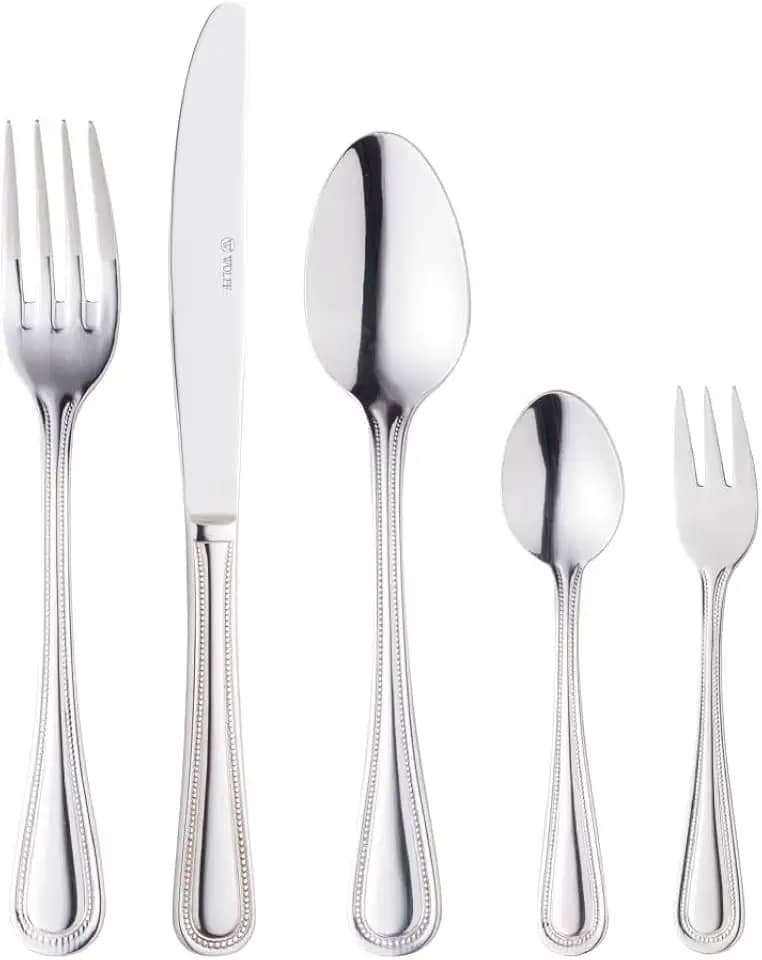 WOLFF Faqueiro de Aço Inox Pérola 30 Peças - Jogos de Talheres - Mesa Posta - Utensílios de Cozinha, Enxoval, Casamento, Decoração